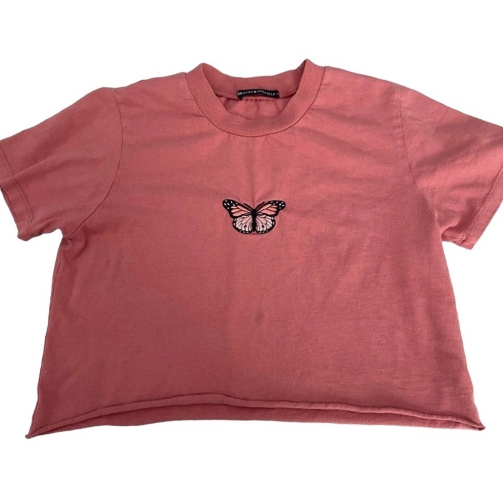 Brandy Melville cropped butterfly tee OS